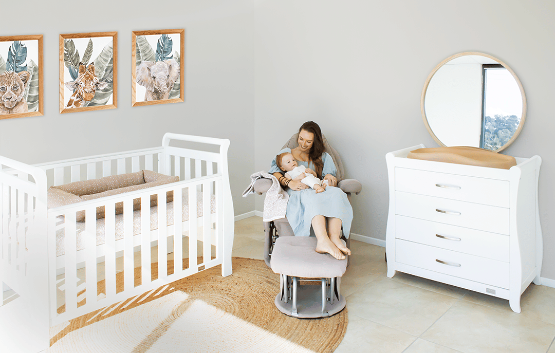 Babyhood Georgia Sleigh Cot Luxx Package