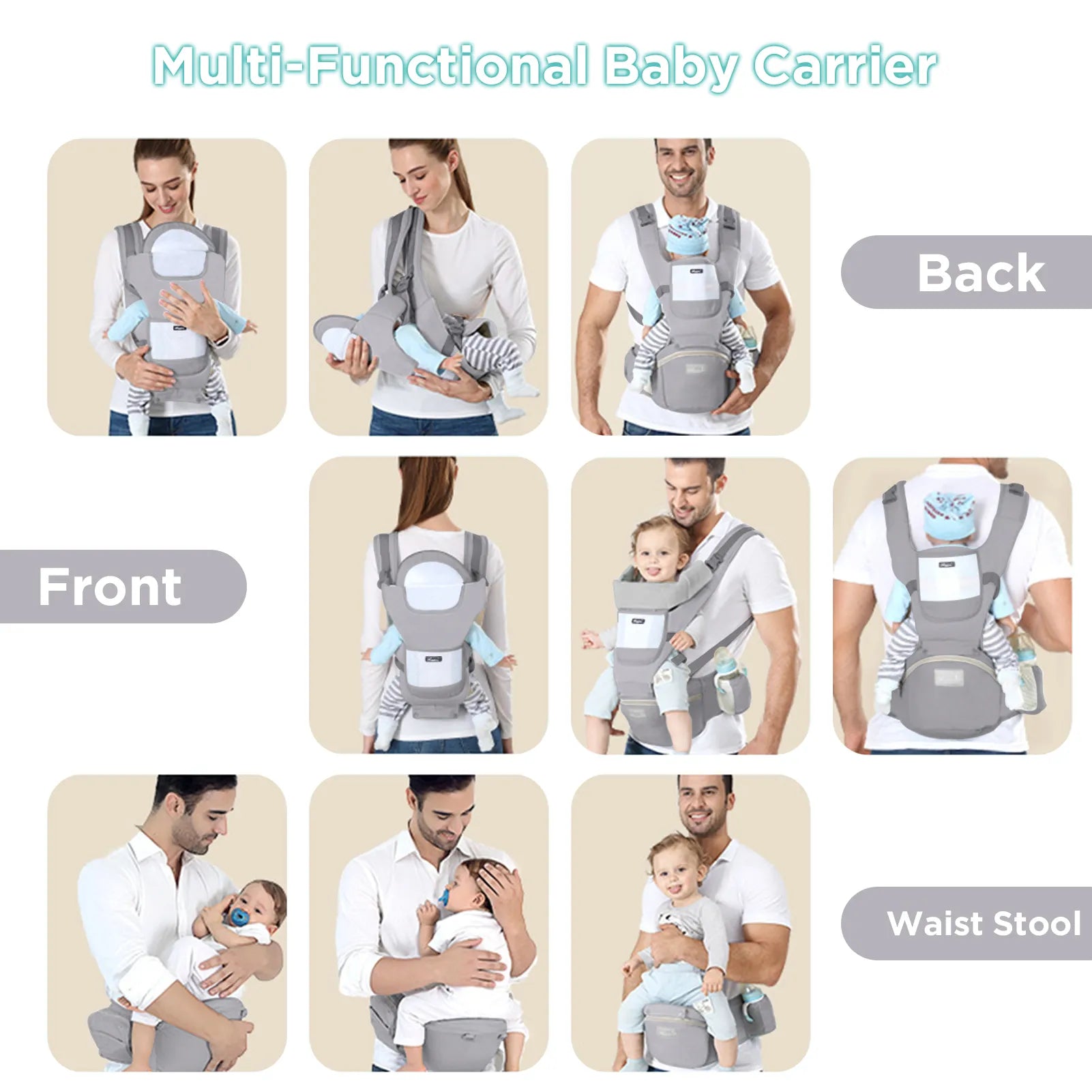 Baby Carrier With Waist Stool