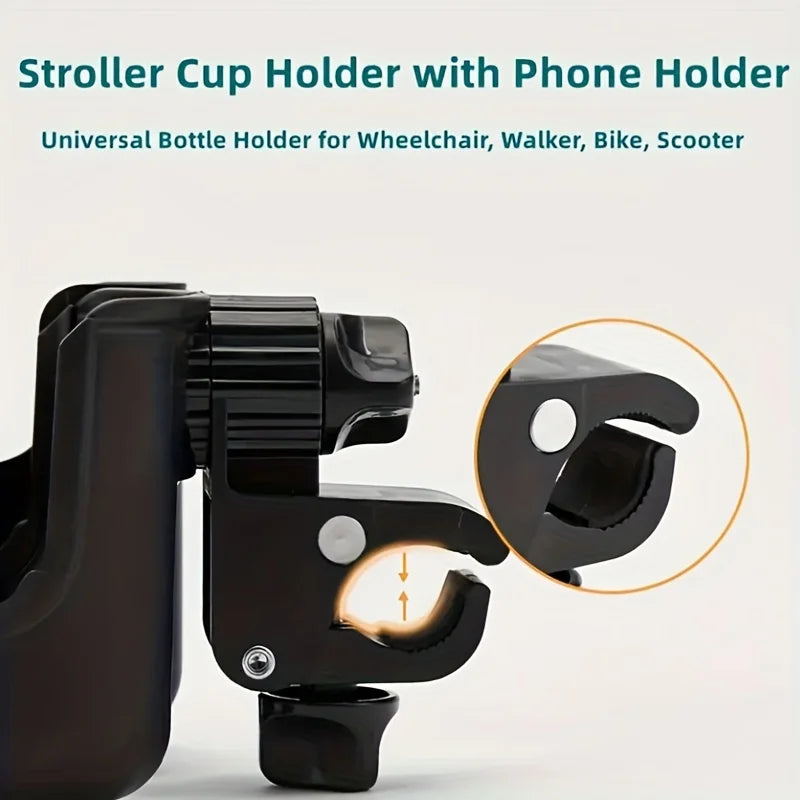 Stroller Cup & Phone Holder 2-in-1