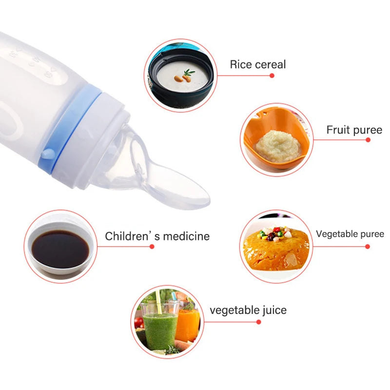 Baby Feeding Bottle Silicone Spoon