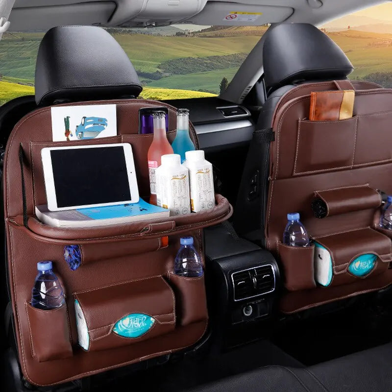 Car Back Seat Organiser with Foldable Table Tray