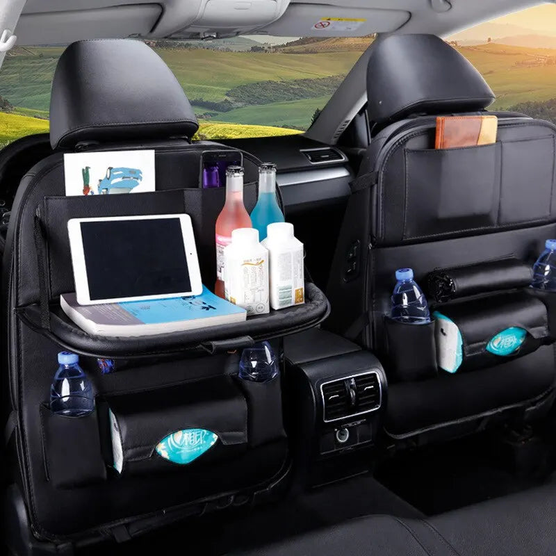 Car Back Seat Organiser with Foldable Table Tray