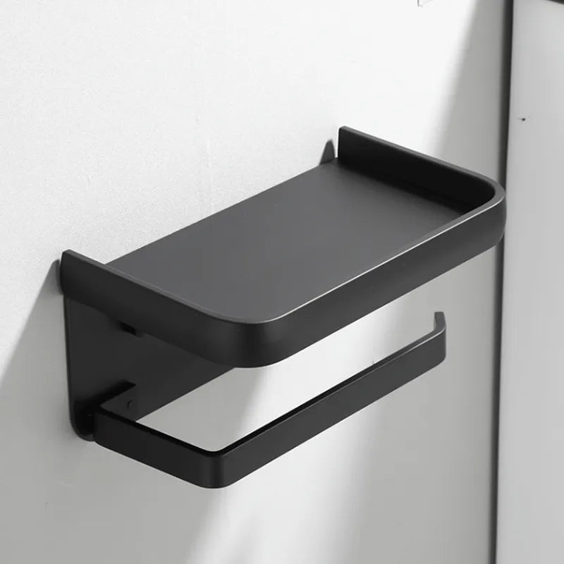 Toilet Paper Holder with Storage Shelf