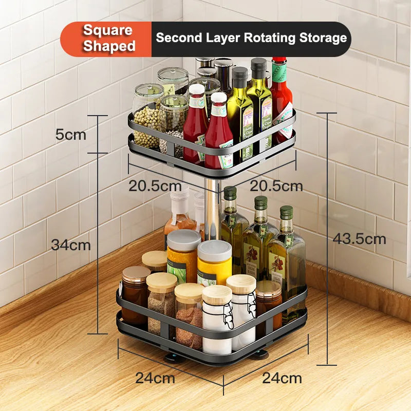 360° Rotation Spice Rack Multi-Layer