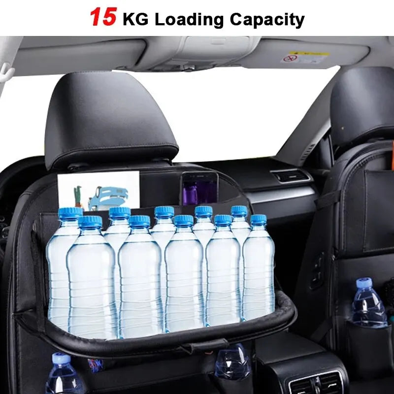 Car Back Seat Organiser with Foldable Table Tray