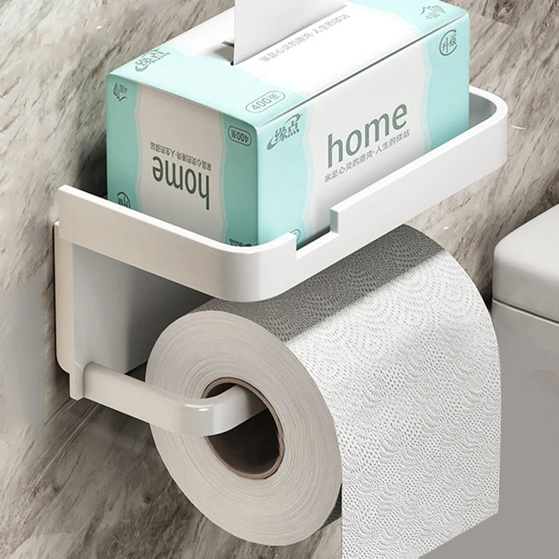 Toilet Paper Holder with Storage Shelf