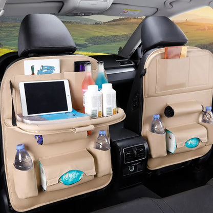 Car Back Seat Organiser with Foldable Table Tray