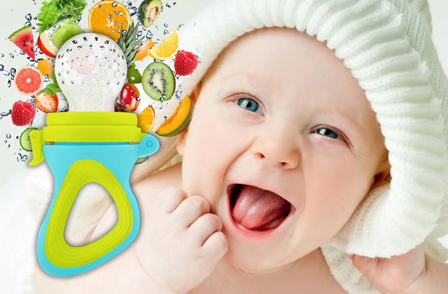 Baby Feeding Bottle with Silicone Spoon & Fresh Food Feeder