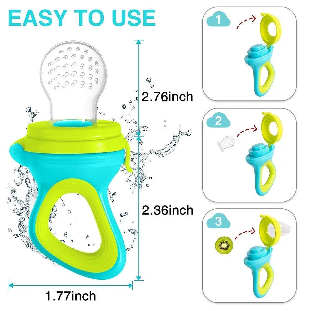 Baby Feeding Bottle with Silicone Spoon & Fresh Food Feeder