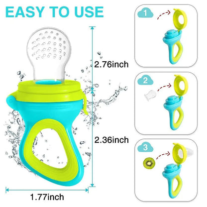 2 in 1 Baby Feeding Bottle with Silicone Spoon & Fresh Food Feeder