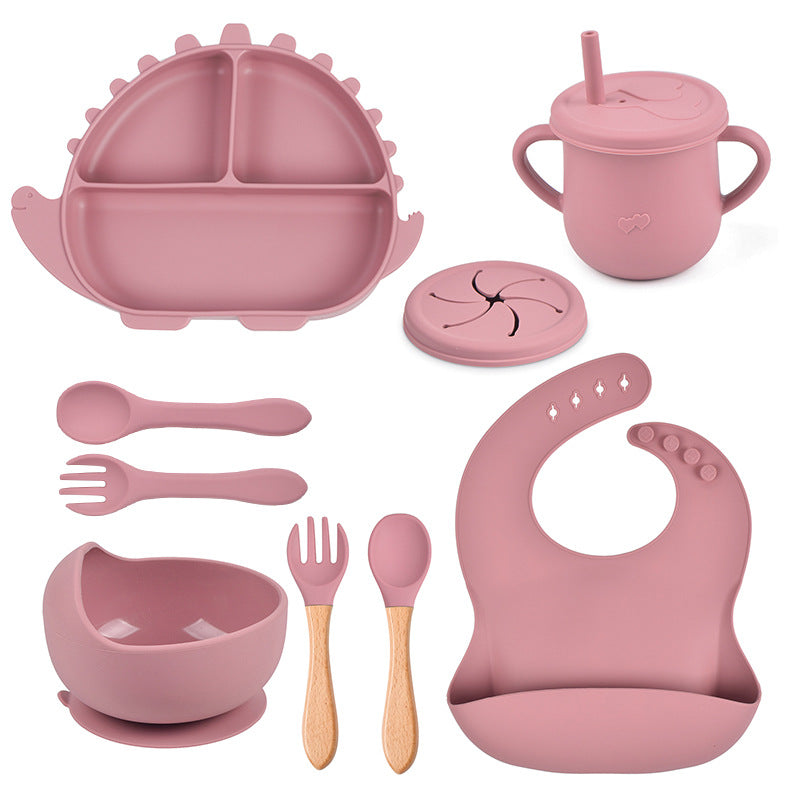 All in One Kids Dinosaur Silicone Dining Set