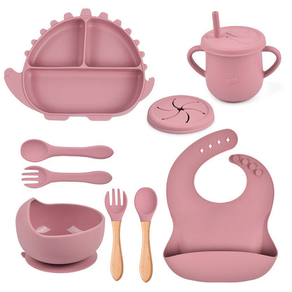 All in One Kids Dinosaur Silicone Dining Set