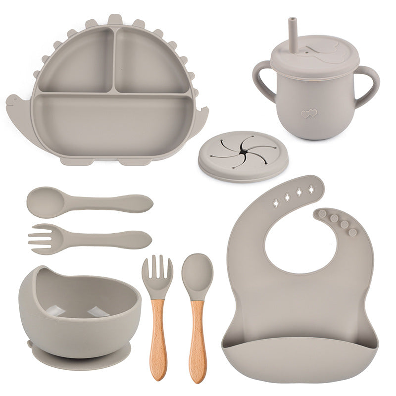 All in One Kids Dinosaur Silicone Dining Set