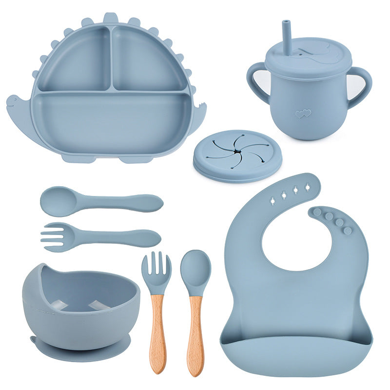 All in One Kids Dinosaur Silicone Dining Set