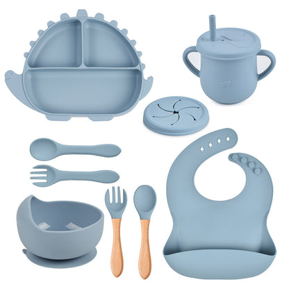 All in One Kids Dinosaur Silicone Dining Set
