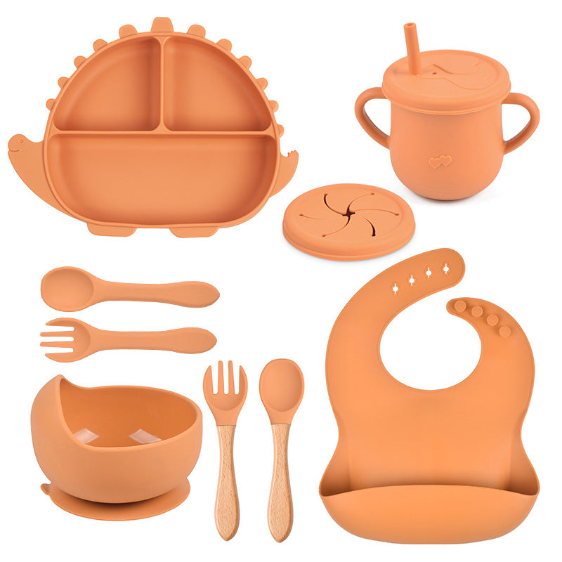 All in One Kids Dinosaur Silicone Dining Set