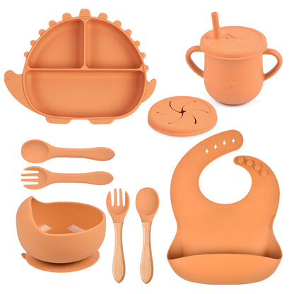 All in One Kids Dinosaur Silicone Dining Set