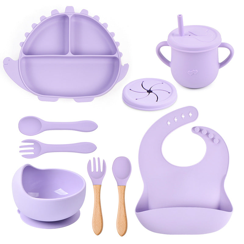 All in One Kids Dinosaur Silicone Dining Set