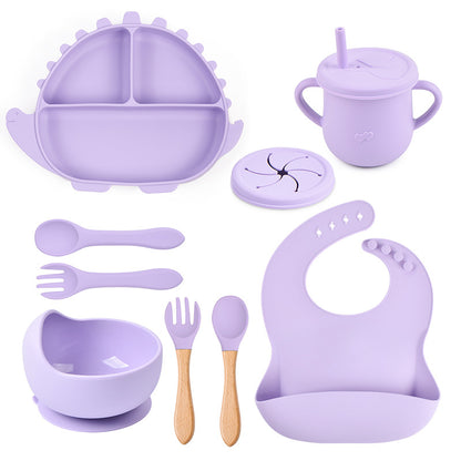 All in One Kids Dinosaur Silicone Dining Set