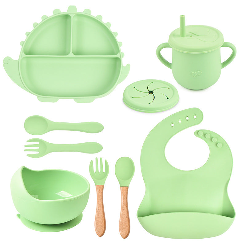 All in One Kids Dinosaur Silicone Dining Set