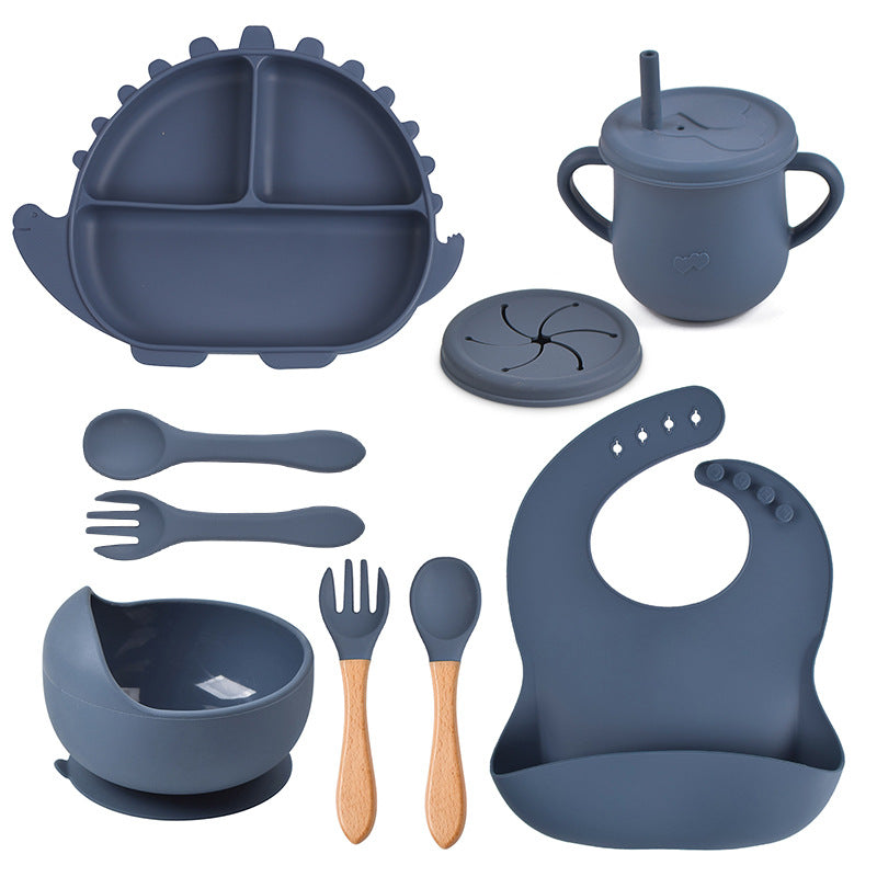 All in One Kids Dinosaur Silicone Dining Set