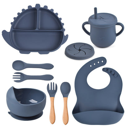 All in One Kids Dinosaur Silicone Dining Set