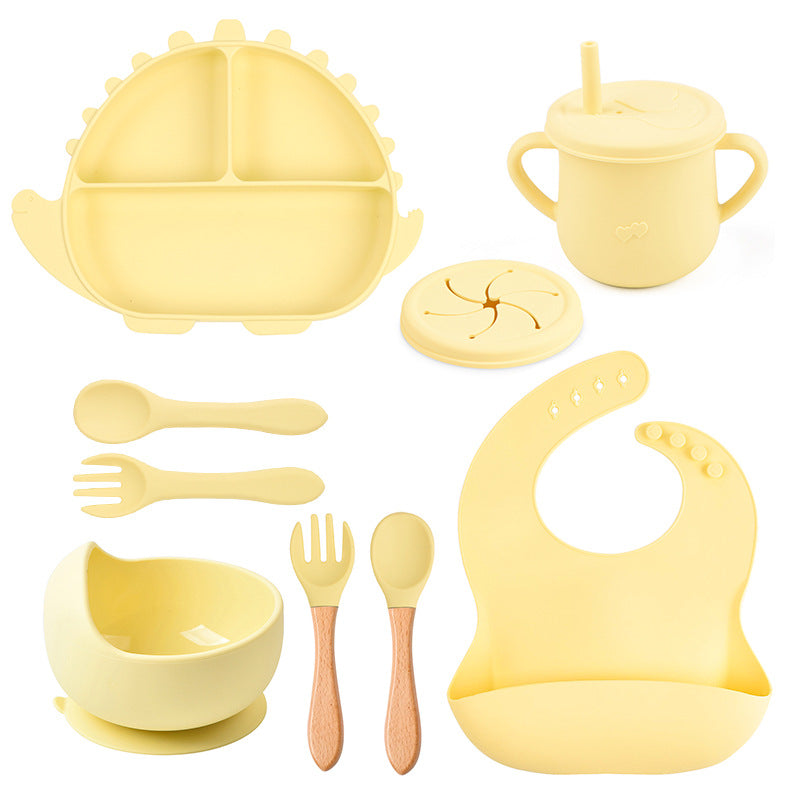 All in One Kids Dinosaur Silicone Dining Set