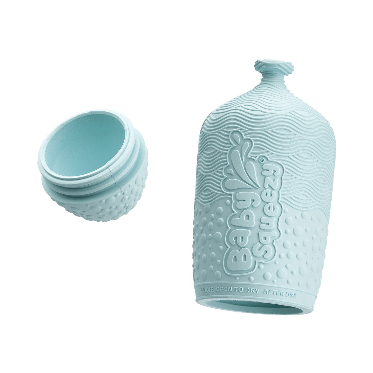 BabySqueezy is a 3-in-1: Newborn Bath Rinser, Teether & Toy