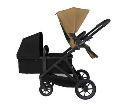 Babyhood Doppio Plus Stroller Single Seat + Bassinet Colour Brown