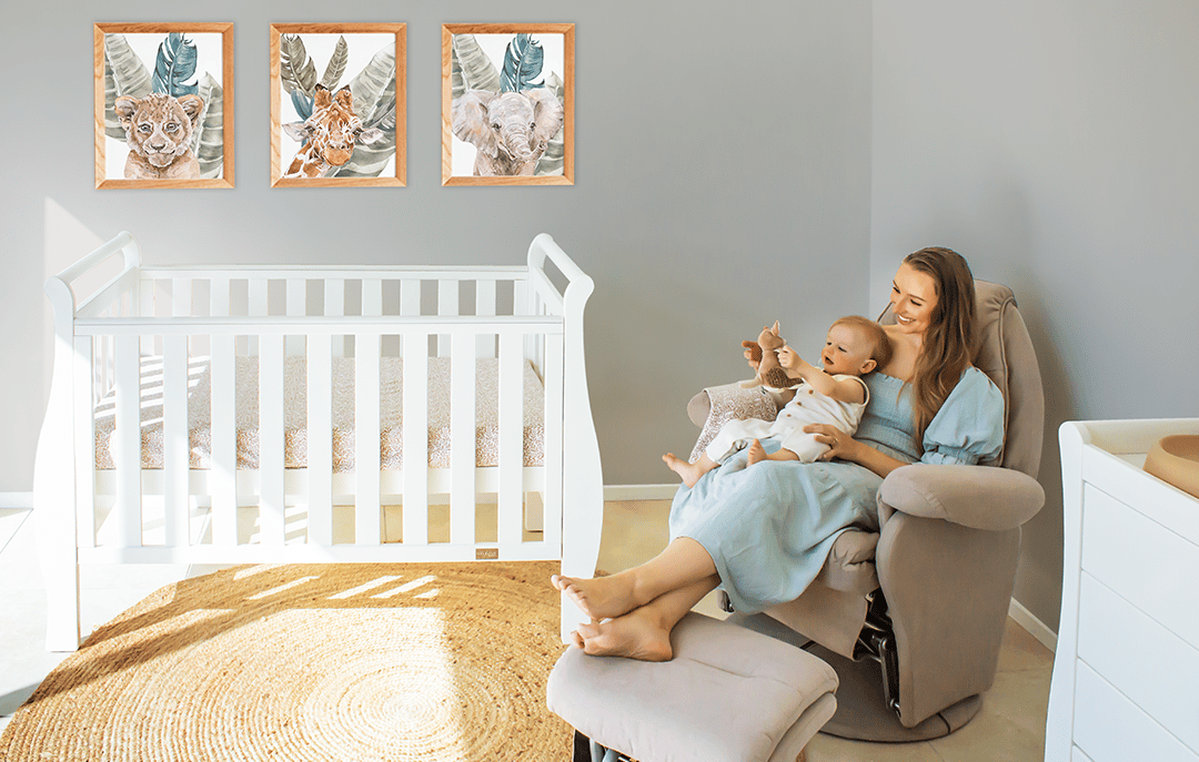 Babyhood Georgia Sleigh Cot Luxx