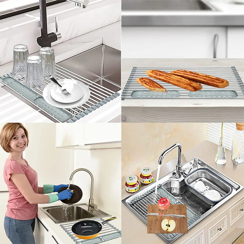 Roll Up Kitchen Dish Drying Rack