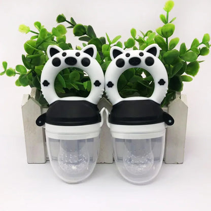 Silicone Baby Fresh Food Feeder Black Front View