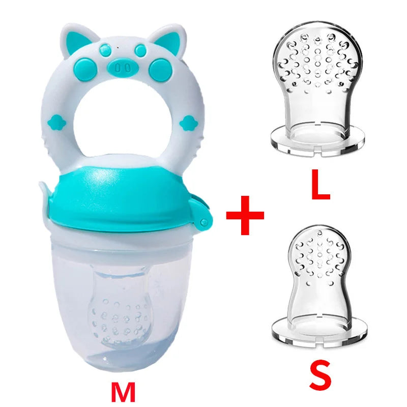 Silicone baby fresh food feeder for infants, safe, easy-to-clean design for introducing solid foods.