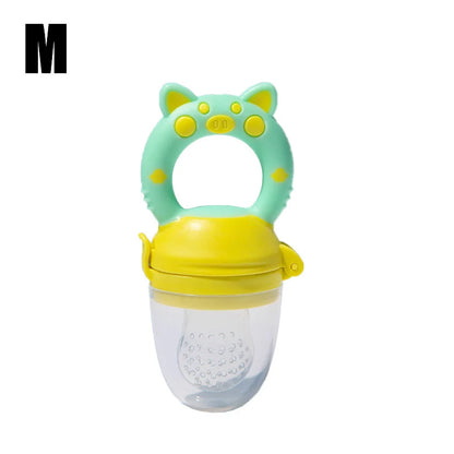 Silicone Baby Fresh Food Feeder Yellow Blue Medium