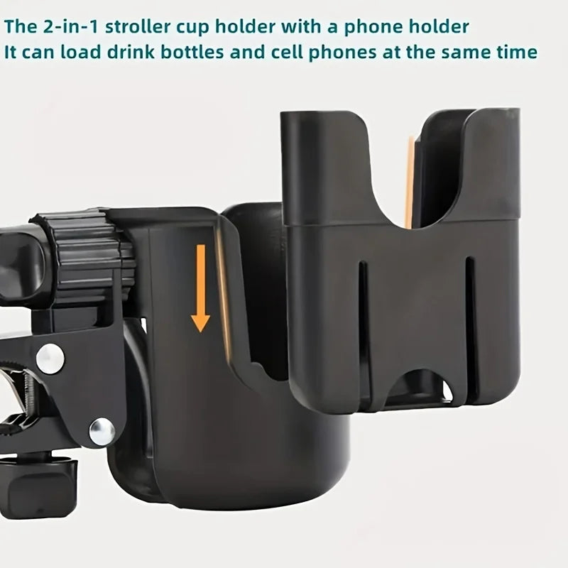 Stroller Cup & Phone Holder 2-in-1